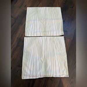 Marimekko Bundle of Two Cotton Linen Sage Reed Stripe Throw Pillow Covers